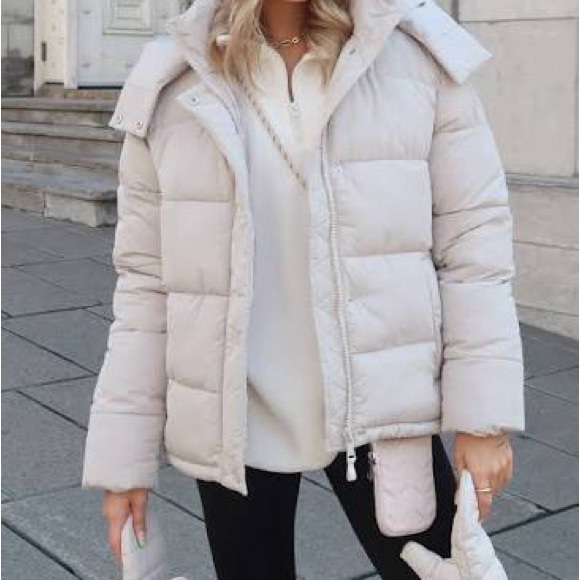 Ardene Jackets & Blazers - Ardene Light Beige Puffer Jacket